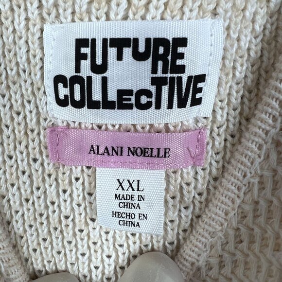 Future Collective Alani Noelle XXL Crochet Fringe Midi Tank Dress Stretch Beachy - Picture 11 of 16